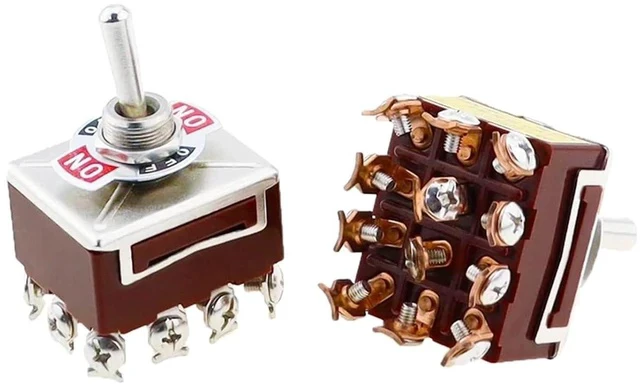 Alt view image 7 of 7 - LIHUA 1PCS E-Ten 403 High-end Rocker Button Switch 12Pin ON-Off-ON Silver Contact Copper Pin 12mm 250V 15A Rocker Toggle Switch(E-Ten 403 ON-Off-ON)