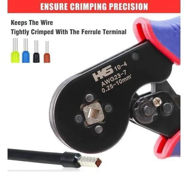 Alt view image 5 of 7 - Ferrule Crimping Tool Kit - Square Ferrule Crimper Plier (AWG 23-7) with 1900pcs Wire End-Sleeves Terminals Kit