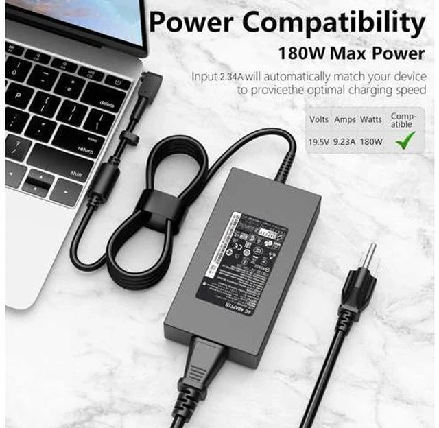 Alt view image 5 of 7 - 180W Predator Charger for Original Predator Helios 300 PH315-51 PH315-52 PH315-53 PH315-54 PH317-51 G3-571 G3-572 Nitro 5 ADP-180MB K Gaming Laptop