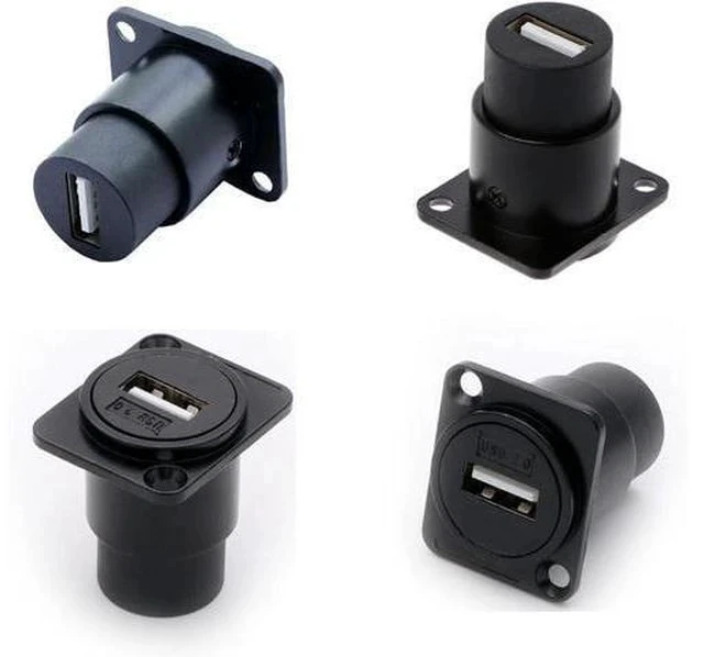 Alt view image 6 of 7 - 10Pack D-Type USB 2.0 Panel Mount Connector, Solderless USB2.0 Female to Female Feed Thru Bulkhead Converter for Audio Video Network Industrial Equipment