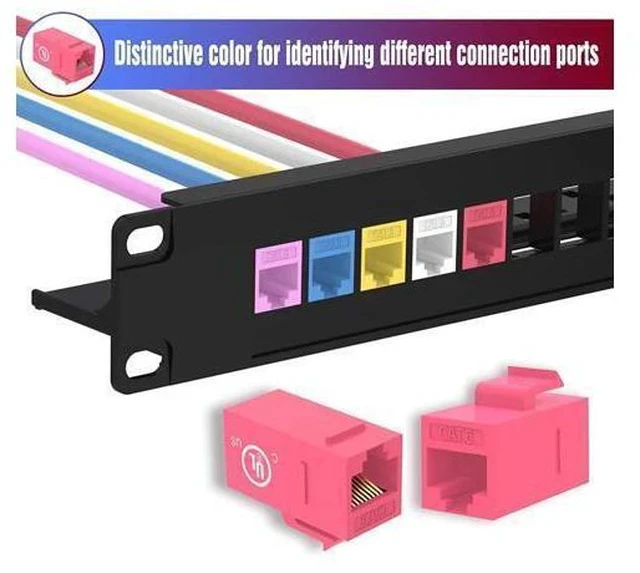 Alt view image 4 of 7 - 25-Pack 90 Degree Cat6 RJ45 Keystone Jack, Punch Down Keystone Jack Adapter-Red UL Listed