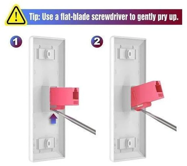 Alt view image 5 of 7 - 25-Pack 90 Degree Cat6 RJ45 Keystone Jack, Punch Down Keystone Jack Adapter-Red UL Listed