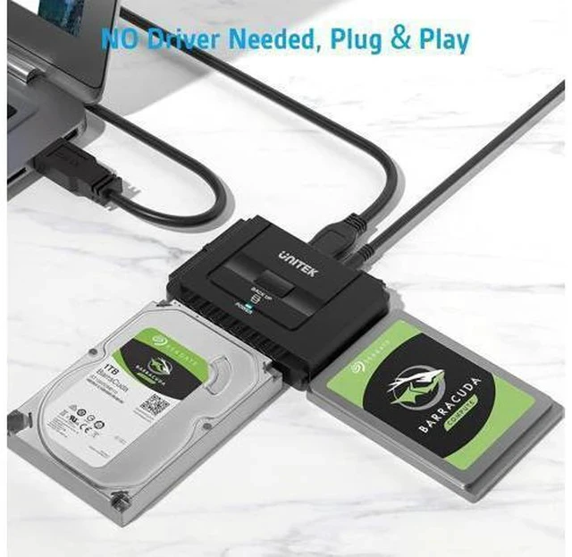Alt view image 6 of 6 - USB 3.0 to IDE and SATA Converter External Hard Drive Adapter Kit for Universal 2.5/3.5 HDD/SSD Hard Drive Disk One Touch Backup Function Included 12V/2A Power Adapter