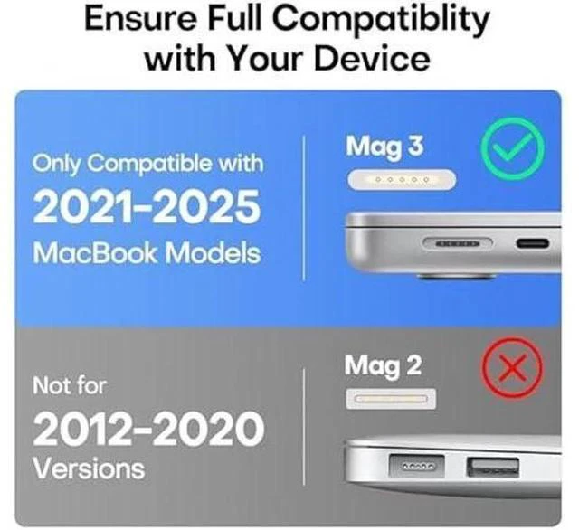 Alt view image 3 of 7 - 140W MacBook Pro Charger Magnetic 3 for MacBook Pro 16 14 inch Mac Air 15 13 inch 2025 2024 2023 2022 2021 M1-M4 Charger USB C Fast Laptop Charger Power Adapter 6.6FT Type C to Magnetic 3 Cable LED