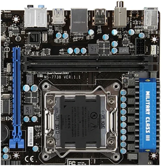 Alt view image 3 of 3 - Desktop Motherboard For Msi X79MA-GD45 MS-7738 LGA 2011 DDR3 64GB SATA3 USB2.0/3.0 PCI-E 3.0 Micro ATX Fully Tested