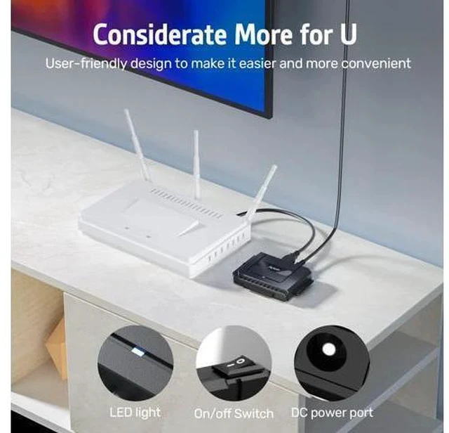 Alt view image 4 of 5 - SATA to USB 3.0 Adapter - External Hard Drive Reader Recovery Converter for Universal 2.5" 3.5" HDD SSD DVD Optical Drive, 2.5/3.5 Inch SATA IDE Hard Drive Adapter Transfer Kit Included Power 12V 2A