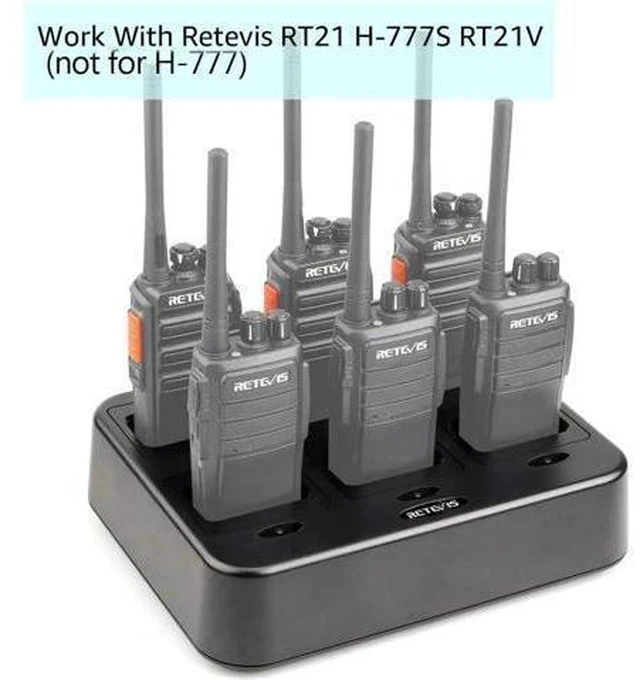 Alt view image 2 of 7 - Retevis RT21 Six-Way Multi Unit Rapid Gang Charger Compatible with Retevis RT21 RT21V RT28 H-777S (not for H-777) RT53 Walkie Talkie and Batteries (1 Pack)