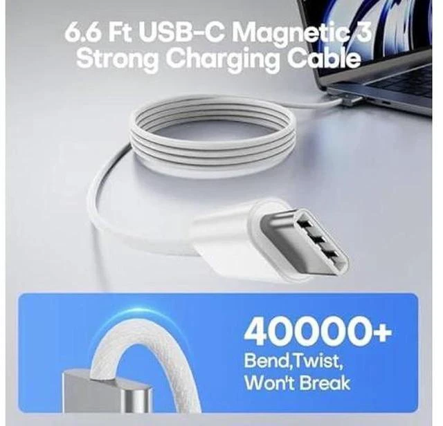 Alt view image 5 of 7 - 140W MacBook Pro Charger Magnetic 3 for MacBook Pro 16 14 inch Mac Air 15 13 inch 2025 2024 2023 2022 2021 M1-M4 Charger USB C Fast Laptop Charger Power Adapter 6.6FT Type C to Magnetic 3 Cable LED