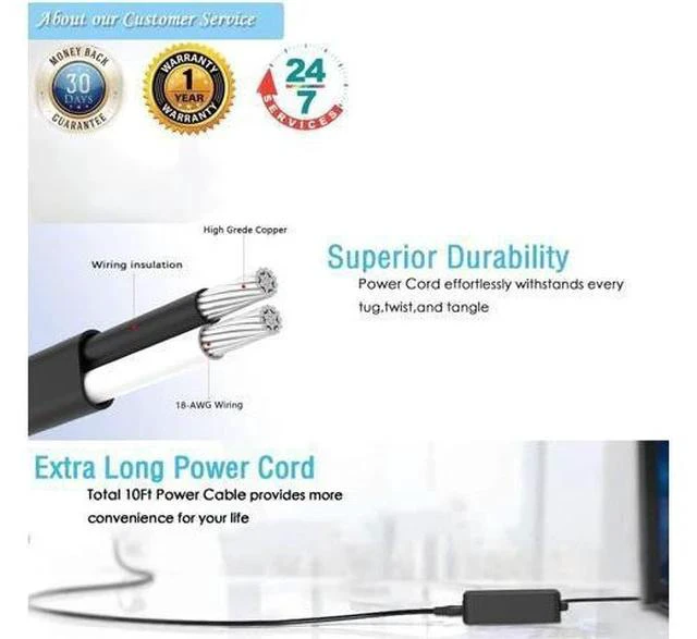Alt view image 6 of 6 - 65W 45W Charger Fit for -Aspire Series Laptop - (UL Safety Certified Products)