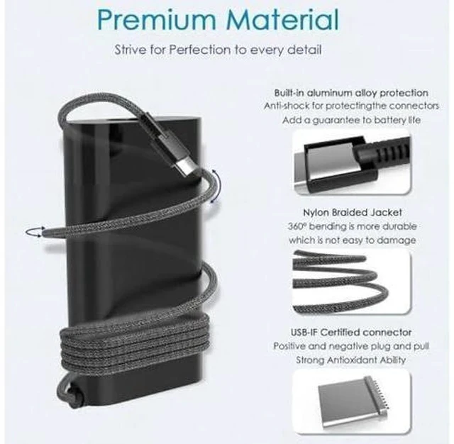 Alt view image 3 of 6 - 2025 New 65W USB-C AI PC Power Adapter Compatible with HP EliteBook Ultra G1i G1q G1q8 14 inch Notebook Next Gen AI PC Wolf Pro,Compatible with HP EliteBook X Flip G1i Premium Business Laptop Charger