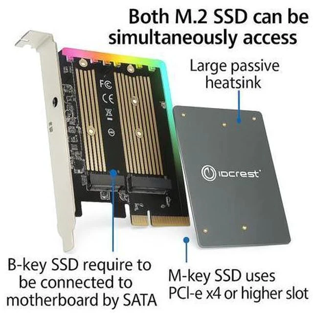 Alt view image 2 of 6 - Clearance Dual M.2 PCIe Adapter Card - 500+ Units Ready to Ship From Shenzhen Warehouse