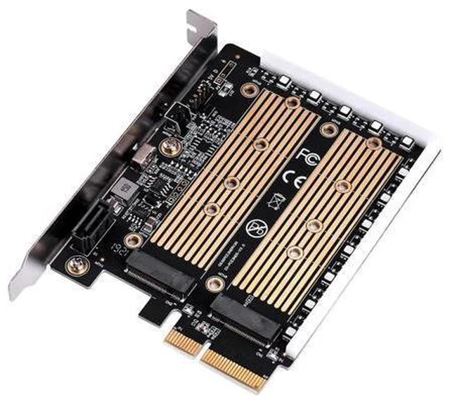 Alt view image 3 of 6 - Clearance Dual M.2 PCIe Adapter Card - 500+ Units Ready to Ship From Shenzhen Warehouse