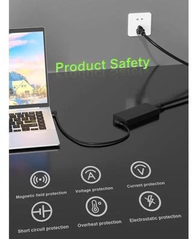Alt view image 6 of 7 - 65W USB C Charger Compatible with Pro 13 14 16 Xps 12 13 9315 7390 inspiron-7306 5620 5310 Chromebook 3100 3110 Latitude 5410 5330 5420 5440 5450 7410 7400 Laptop