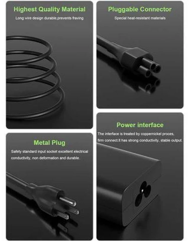 Alt view image 5 of 7 - 65W USB C Charger Compatible with Pro 13 14 16 Xps 12 13 9315 7390 inspiron-7306 5620 5310 Chromebook 3100 3110 Latitude 5410 5330 5420 5440 5450 7410 7400 Laptop