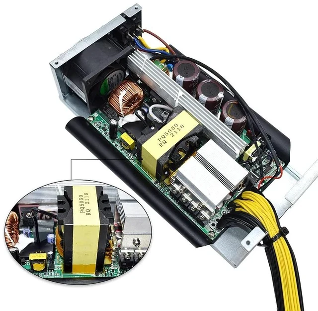 Alt view image 5 of 5 - 12V 166A AC110-240V 10x6pin 2000W PSU,for Bitmain Antminer S9 S7 L3 BTC LTC ETH Mining Power Supply