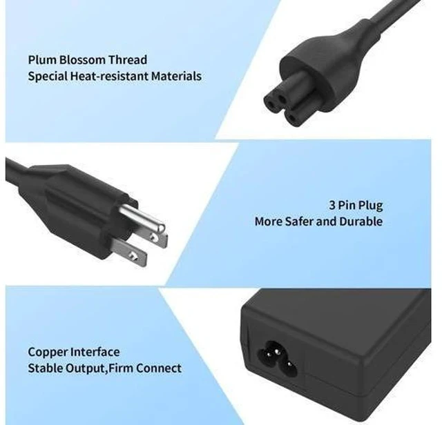 Alt view image 5 of 7 - 45W Round Tip Laptop Charger Fit for Inspiron 13 14 15 3000 5000 7000 Series 15-3552 3555 3558 3565 3567 5551 5552 5555 5558 5559 DA45NM140 LA45NM140 19.5V 2.31A AC Adapter Power Cord