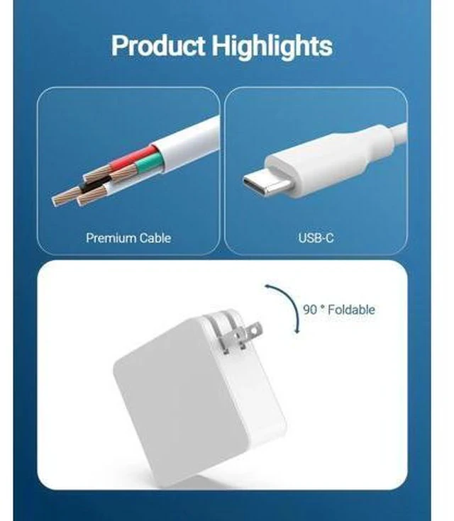 Alt view image 2 of 7 - 65W USB C Laptop Charger Fit for Galaxy Book 360 Book Pro ep-ta865 NP950QDB NP930QDB NP935QDC NP950XDB NP930XDB Fit for Chromebook 4 4+ Plus XE310XBA XE350XBA XE513C24 Type C Adapter