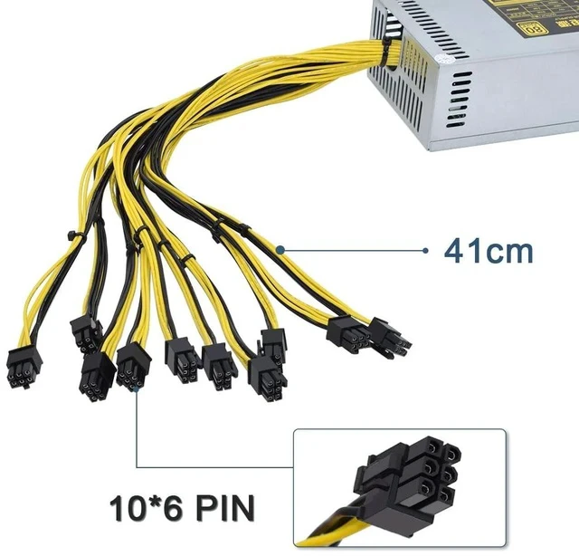 Alt view image 3 of 5 - Antminer Bitmain Power Supply 2000W 2U 110V for S9 or L3+ or Z9 Mini or D3 w/ 10 Connectors ETH BTC LTC Mining PSU