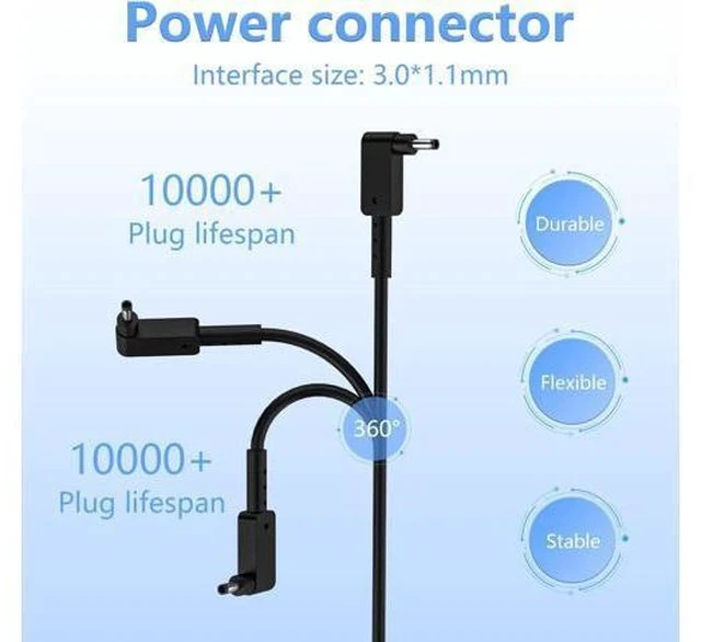 Alt view image 6 of 7 - N19H2 45W 3.0mm Small Pin Laptop Charger Compatible with ADP-45FE F PA-1450-26 Aspire A515-44 A515-45-R74Z A515-46-R3UB A515-46-R14K A515-54 A515-56-32DK A315-24P-R7VH A18-045N2A Adapter