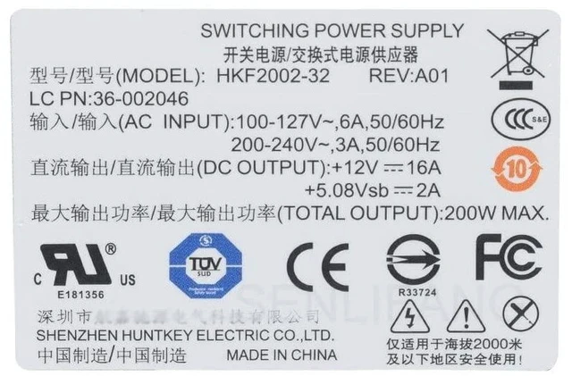 Alt view image 5 of 5 - New for B320 B325r B520 B540 8Pin 200W Power Supply HKF2002-32 APA006 APC006 FSP200-20SI HK2002-3C FSP200-20 36200515