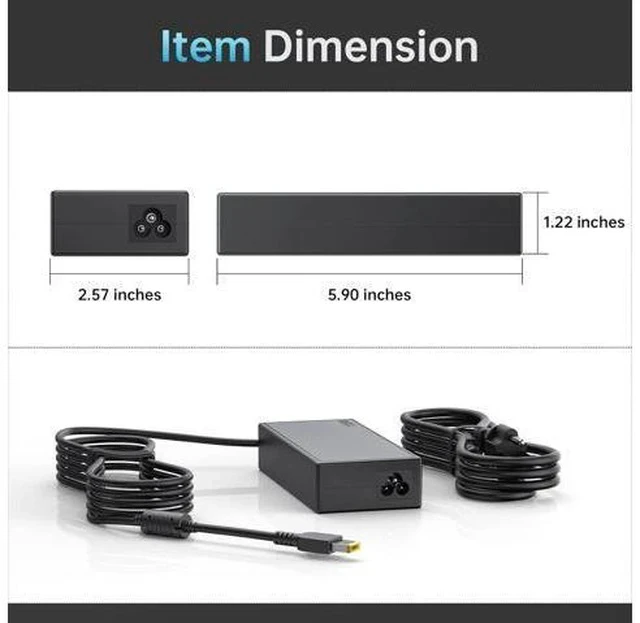 Alt view image 4 of 7 - 135W Charger for Thinkpad X1 Extreme Gen 1 2 3 4 5 4X20E50558 888015027 ADL135NDC3A Laptop Adapter Slim Tip