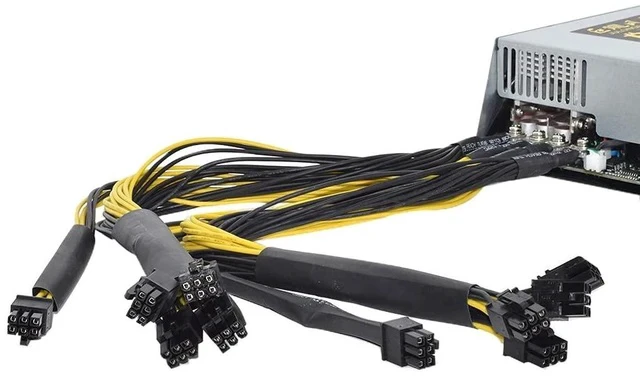 Alt view image 4 of 5 - 2000W 12V 166A ETH Mining Machine Power Supply 100-220V Input 10x6Pin 80% Efficiency Multi-GPU for BTC Antminer Bitcoin Mining Server