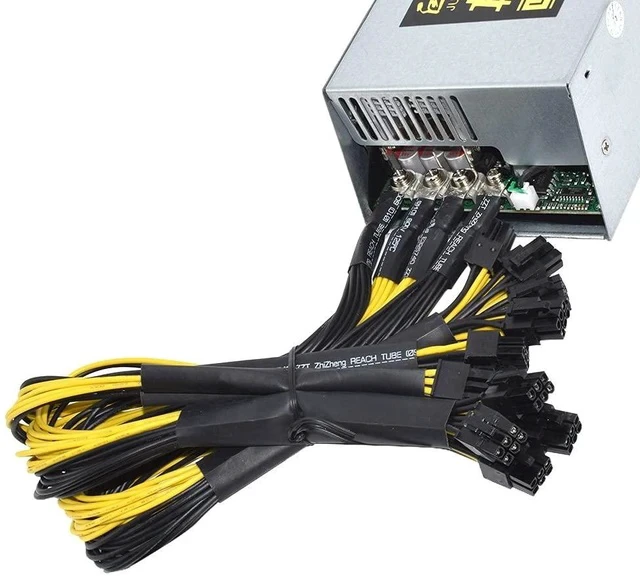 Alt view image 5 of 5 - 2000W 12V 166A ETH Mining Machine Power Supply 100-220V Input 10x6Pin 80% Efficiency Multi-GPU for BTC Antminer Bitcoin Mining Server
