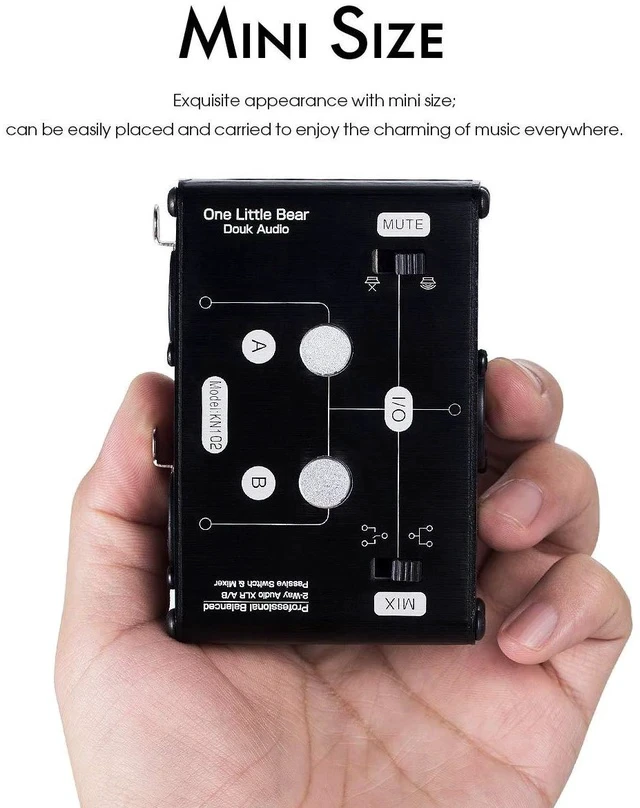 Alt view image 4 of 7 - 2 Way XLR Balanced Stereo Audio Switcher Passive A/B Mini Switch Box Mixer Sound Splitter (KN102, 1-IN-2-OUT)
