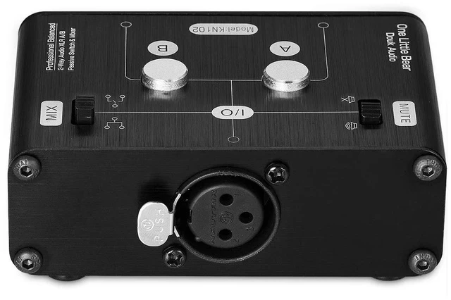 Alt view image 7 of 7 - 2 Way XLR Balanced Stereo Audio Switcher Passive A/B Mini Switch Box Mixer Sound Splitter (KN102, 1-IN-2-OUT)