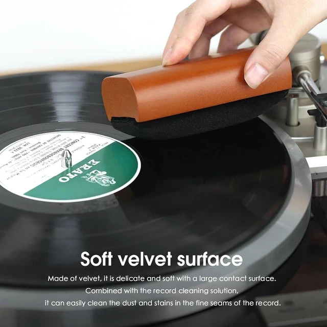 Alt view image 5 of 7 - Vinyl Record Cleaning Brush Ultra-Soft Velvet Anti-Static Turntable Cleaner Kit for LP Maintenance (R11A)