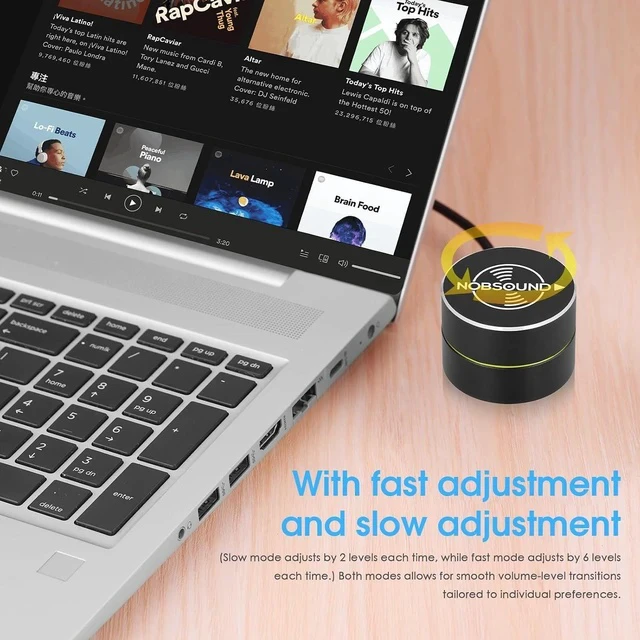 Alt view image 4 of 7 - USB Volume Control Knob with Mute Function, Compatible with Windows, Mac, Android, iOS, Mini Desktop Audio Controller with Breathing Light (DV-01)
