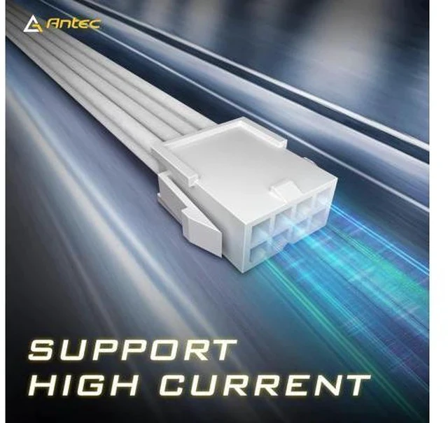 Alt view image 6 of 7 - Antec Power Supply Sleeved Cable, PSU Extension Cable Kit / 1x24pin ATX / 2x8pin (4+4) EPS / 3x8pin (6+2) PCI-E, 30cm Length with Combs, Dual EPS White (White Connector)