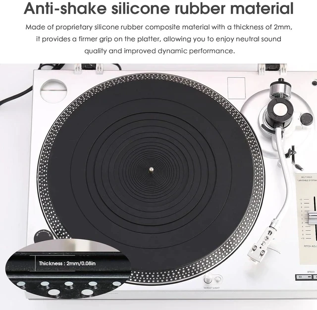 Alt view image 2 of 7 - Turntable Slip Mat Anti Static Silicone/Cork Slipmat for Vinyl Record Player (Silicone Rubber)