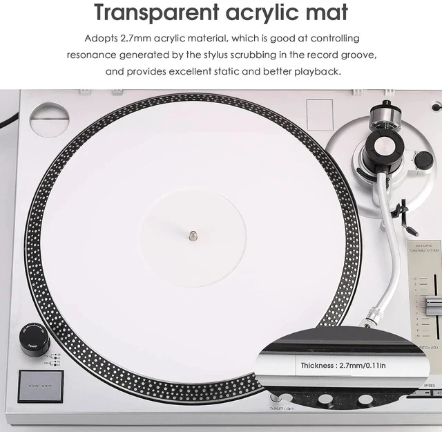 Alt view image 2 of 7 - Turntable Slip Mat Anti Static Silicone/Cork Slipmat for Vinyl Record Player (Acrylic)