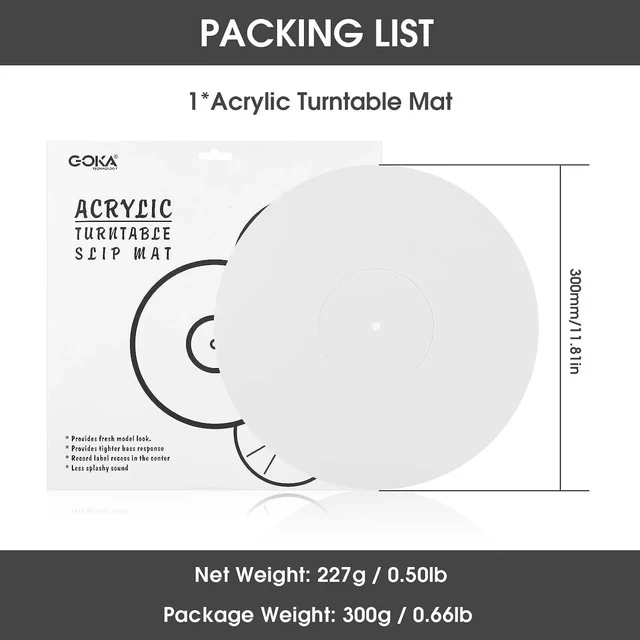 Alt view image 7 of 7 - Turntable Slip Mat Anti Static Silicone/Cork Slipmat for Vinyl Record Player (Acrylic)
