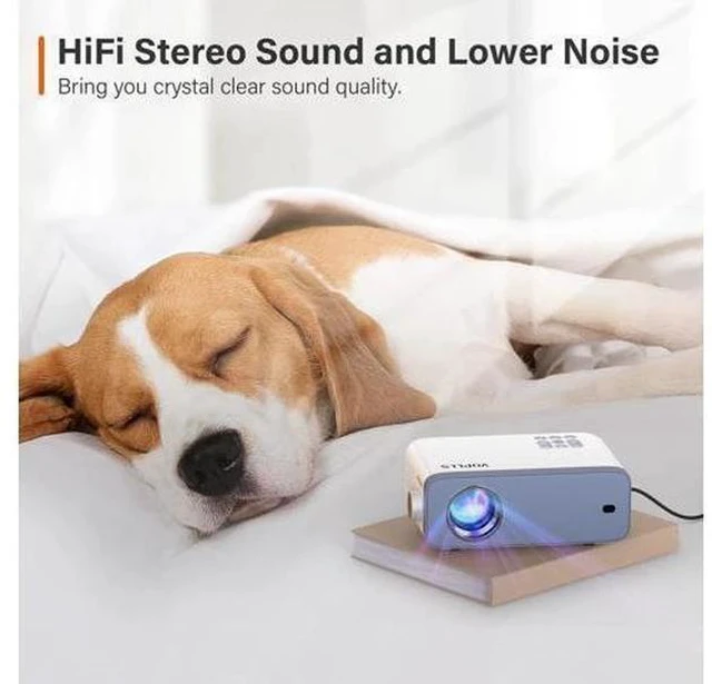 Alt view image 6 of 7 - Mini Projector, VOPLLS 1080P Full HD Supported Video Projector, Portable Outdoor Home Theater Movie Projector, 50% Zoom, Compatible with HDMI, USB, AV, Smartphone/Tablet/Laptop/PC/TV Box