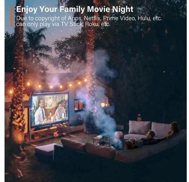 Alt view image 7 of 7 - Mini Projector, VOPLLS 1080P Full HD Supported Video Projector, Portable Outdoor Home Theater Movie Projector, 50% Zoom, Compatible with HDMI, USB, AV, Smartphone/Tablet/Laptop/PC/TV Box