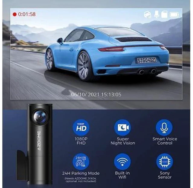 Alt view image 2 of 7 - M300 Car Dash Cam, WiFi and Voice Control Smart Dash Camera,1296P Mini Dashboard Camera 1080P Drive Recorder, Built-in G-Sensor, Super Night Vision, Loop Recording