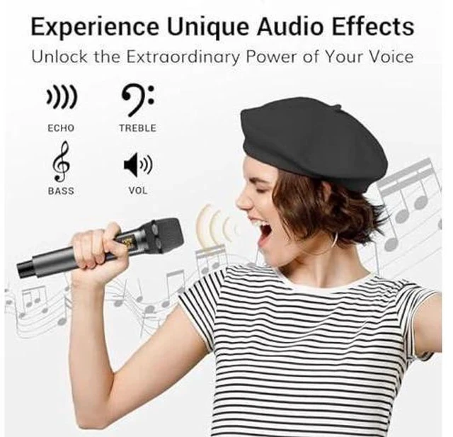 Alt view image 3 of 5 - TONOR Wireless Microphone with Treble/Bass/Echo, Dynamic Handheld Singing Mic with Receiver for Stage Wedding Karaoke Machine PA System Speaker Amp Mixer, 30 UHF Adjustable Frequencies, 200ft TW515