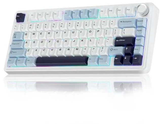 Alt view image 2 of 7 - AULA F75 Wireless Mechanical Keyboard, Gasket Hot Swappable Custom Keyboard + LEOBOG Reaper Switches