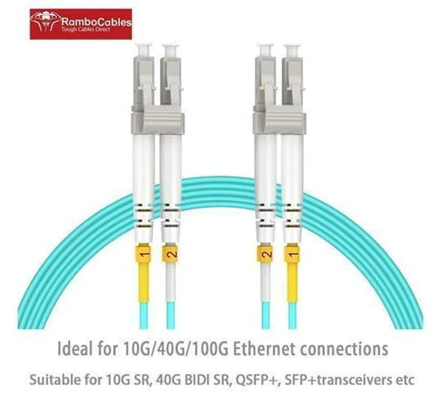 Alt view image 2 of 5 - 3m(10ft) OM4 LC to LC Fiber Patch Cables, Options 7inch~500ft OM4 Fiber LC to LC Cable, Multimode Fiber Optic Duplex MMF 50/125mm 40G/100G LSZH (5pack)