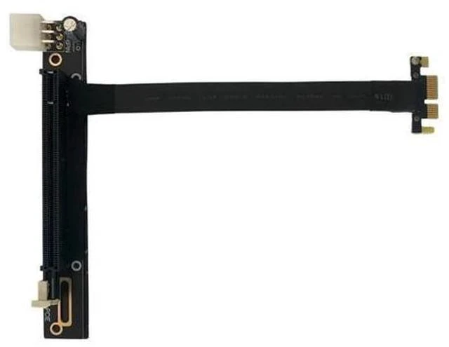 Alt view image 2 of 2 - PCIE 3.0 X1 to X16 90 Degree Graphics Card Extension Cable 6P 4P Power Supply 8G/BPS for Motherboards Multiple GPU AI Server PC(6P Port)(20cm)