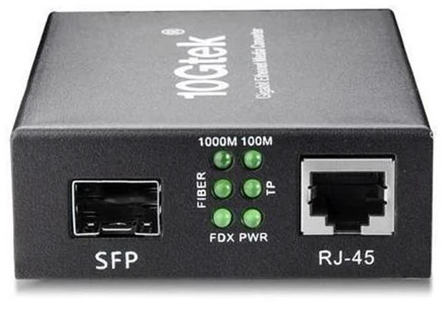Main image of Fiber to Ethernet Media Converter, Gigabit SFP to RJ45 Fiber Converter,Support Multimode and Single Mode SFP Modules, 10/100/1000M RJ45, Auto-Negotiation