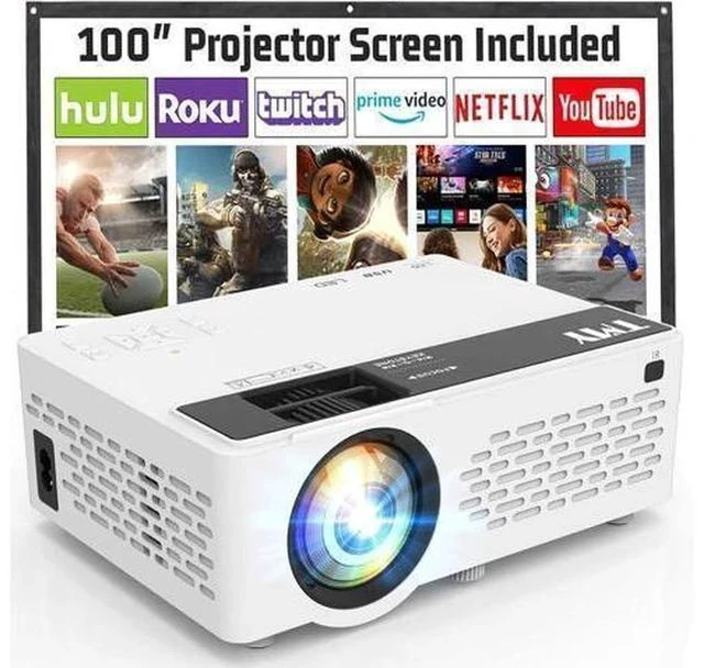 Main image of Mini Projector, Upgraded 9500 Lumens Bluetooth Projector with 100" Screen, 1080P Full HD Portable Projector, Movie Projector Compatible with TV Stick Smartphone/HDMI/USB/AV, indoor & outdoor use
