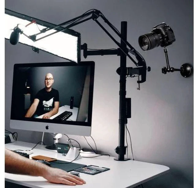 Alt view image 7 of 7 - 2 Pack Articulating Magic Arm Wall Mount Holder Stand Compatible with CCTV POV Camcorders Cameras, LED Light, Video Lamp,DSLR,Flash,Digital Camera,Security Cameras