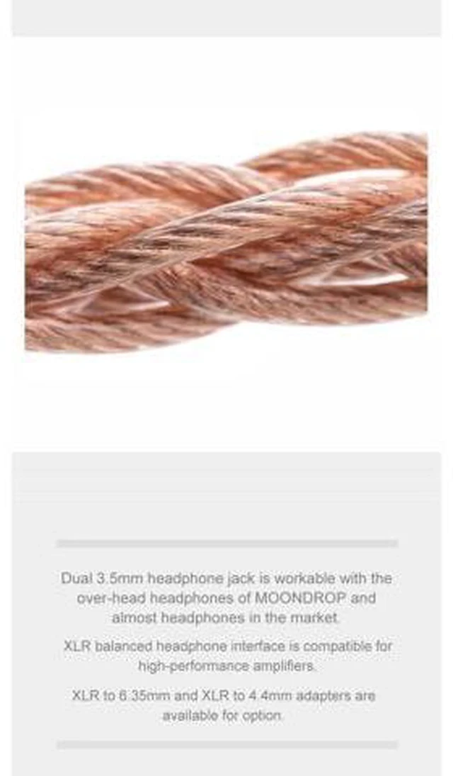 Alt view image 6 of 7 - UP Earphone Upgrade Cable 4Pin XLR to 4.4mm/4Pin XLR to 6.35mm Adapter Dual 3.5mm to 4.4mm XLR Headphone Cable (Headphone Cable+Adapter (4Pin XLR to 6.35mm,30cm))