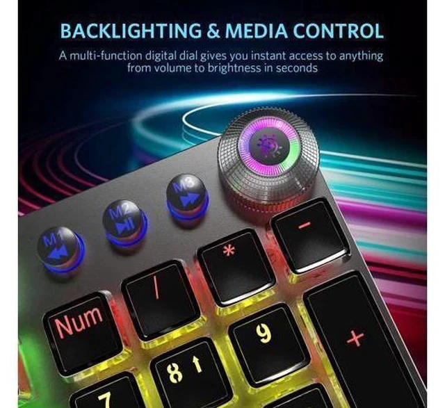 Alt view image 7 of 7 - TEWELL Quick Responsible Blue Switches Mechanical Gaming Keyboard, Rainbow LED Rainbow Backlit Typewriter Keyboards with Removable Hand Rest, 104 Anti-ghosting Keys, for PC, Laptop, Computer