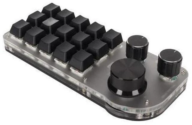 Main image of Goshyda One Handed Macro Mechanical Keyboard, Mini 15 Keys 3 Knob Small Programmable Macropad Wired Mechanical Keyboard, DIY Programmable Keyboard