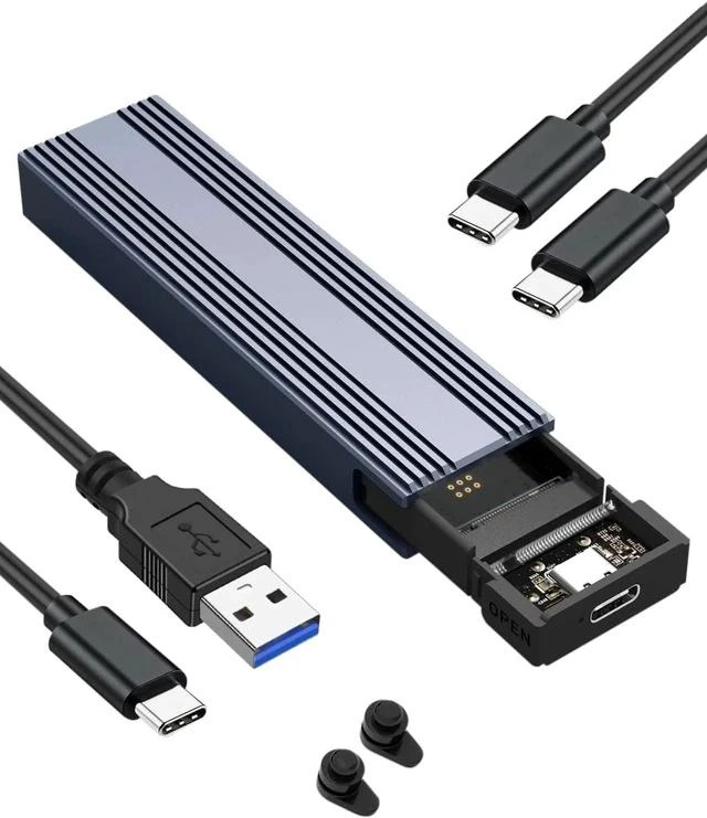 Main image of M.2 NVMe SSD Enclosure, V Tool-Free USB C External NVMe SSD Enclosure, M.2 NVMe to USB Adapter, USB 3.2 Gen2 (10Gbps) Supports UASP, Trim, M-Key(B+M Key) and Size in 2230/2242 /2260/2280 SSDs