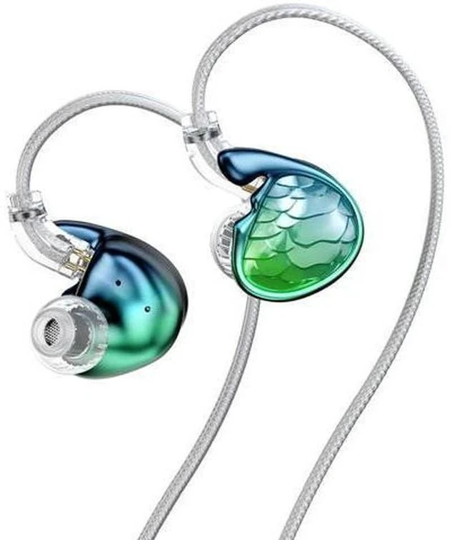 Main image of Mermaid Professional-Leve Acoustic Tuning in-Ear Headphone 10mm Glass Diaphragm Dual Magnetic Dynamic Driver Earphone (Green(3.5 mm Cable))